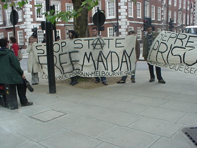 Action in support for Mayday Prisoners