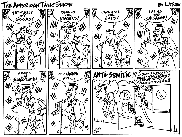 The American Talk Show (comic strip by Latuff)