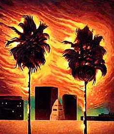 Artwork about April 29th, 1992 Los Angeles uprising.