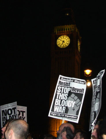 Banners at anti-war demo
