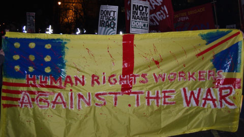 Banners at anti-war demo