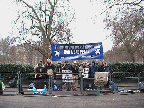 American students hold 24 hour fast and peace vigil outside the US Embassy
