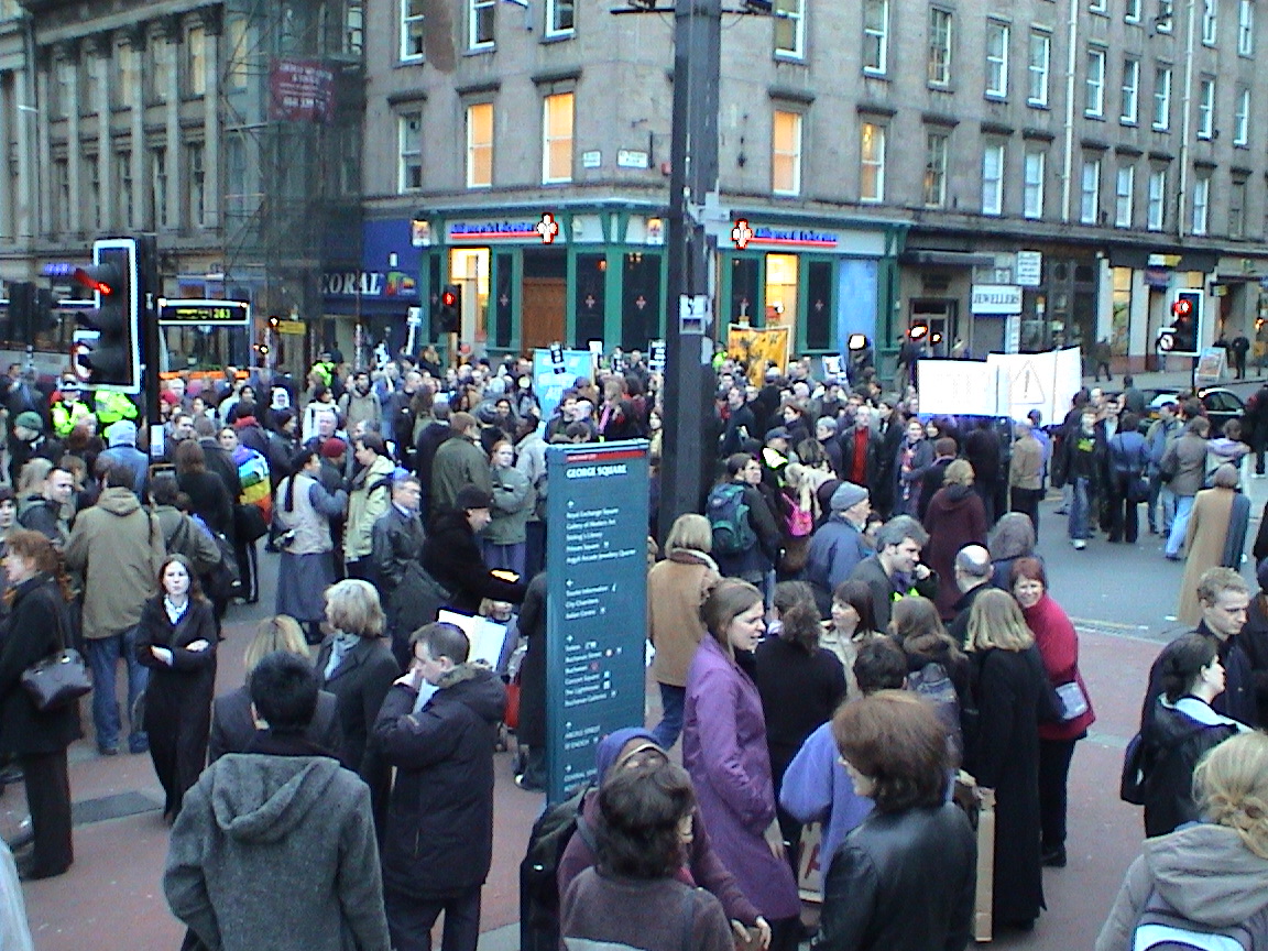 fantastic day of protests in Glasgow!