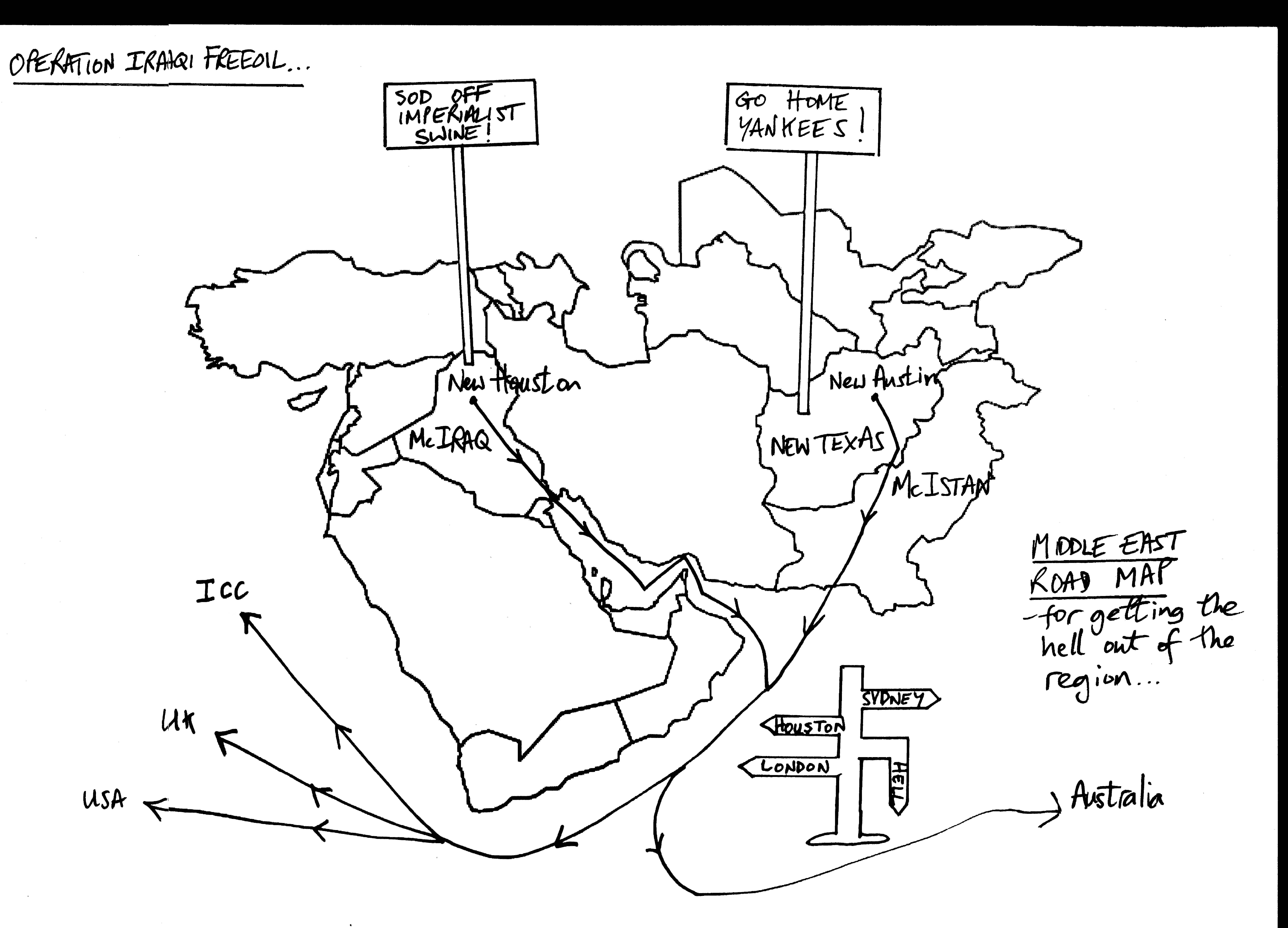 Middle East Road Map - Cartoon