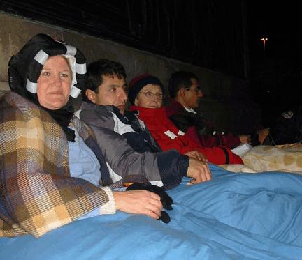 solidarity sleep-out with refugees