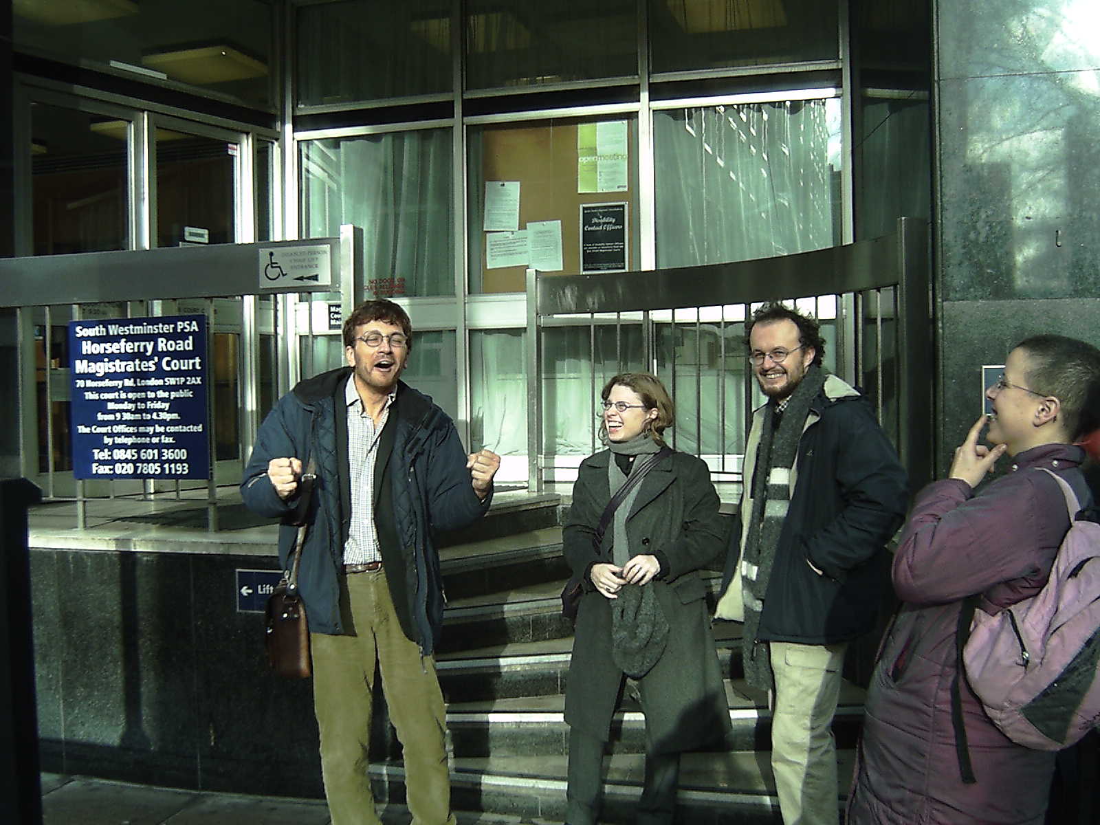 Francesco walks free from court.