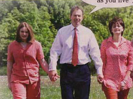 Katherine Blair with her war crime suspect dad and relatively crime free mum