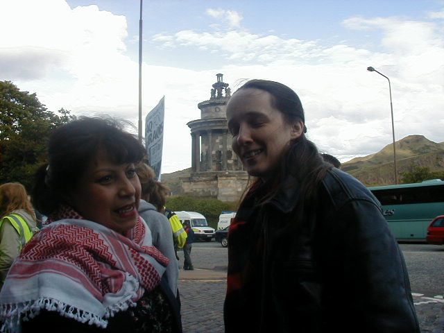Iraqi Scot Susan Karim (left) with Scottish writer A L Kennedy (right).
