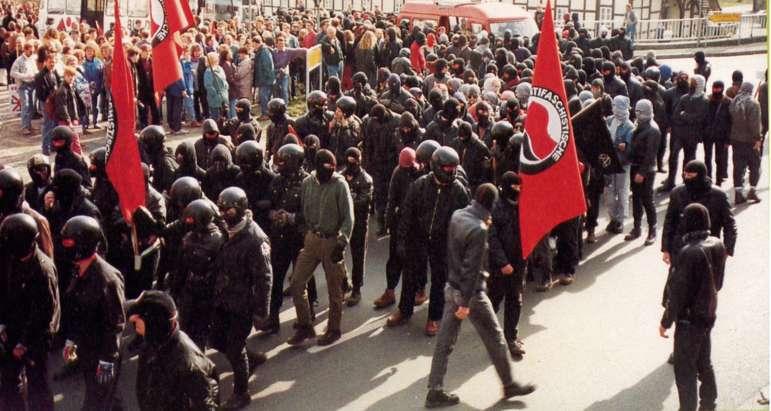 1993 - anarchist groups protest against a nazi-centrum in nothern germany