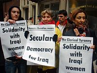 Solidarity with Iraqi women. Iraqi Embassy, International Women's Day, 8 March