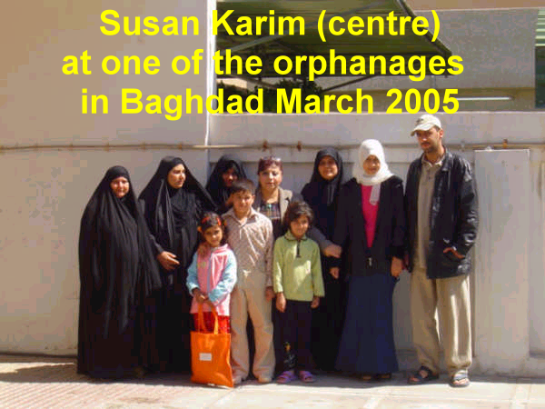 Susan Karim (centre) in Baghdad March 2005.