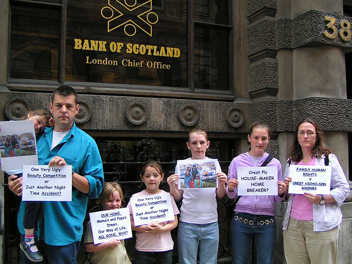 Bank of Scotland Evicted Family Petition London Chief Office