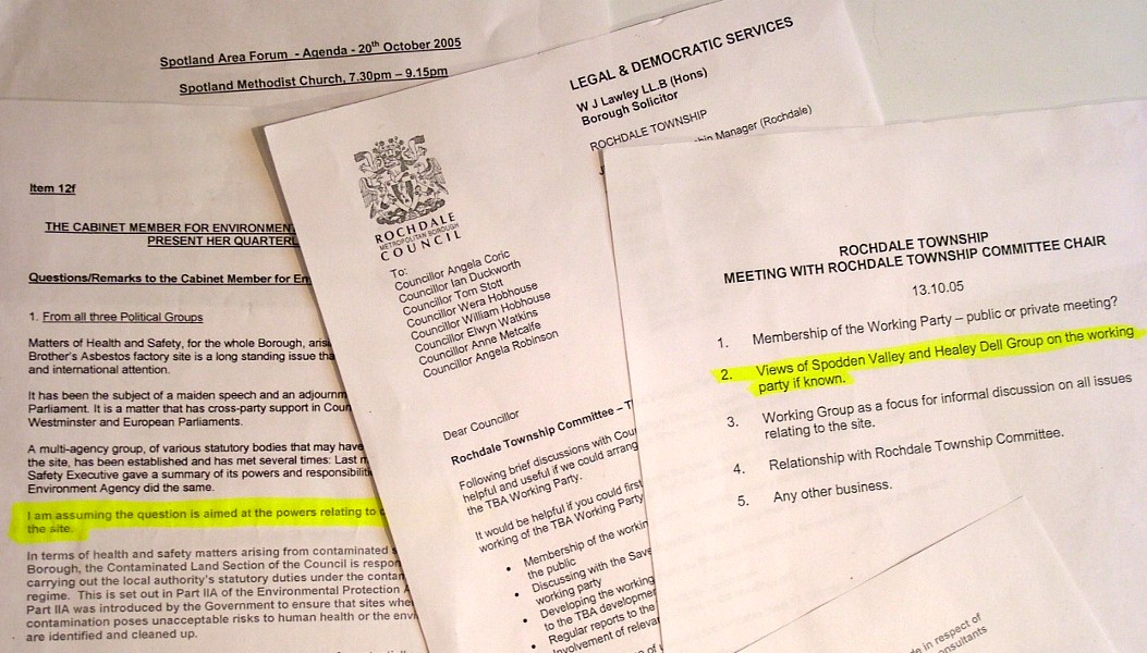 Rochdale Council meeting agenda and missing paragraphs from official answers: