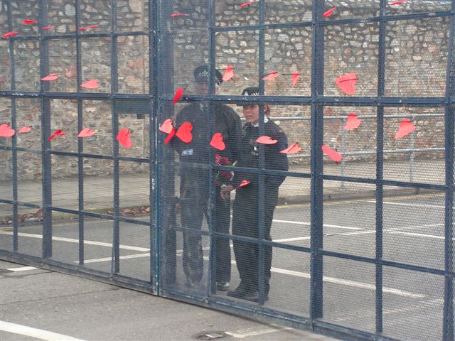 Hearts on gate