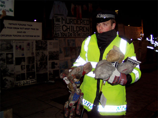 unauthorised teddy bear protest