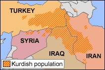 Kurdish population map