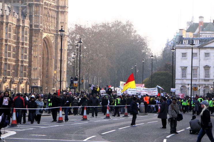 The march arrives at Parliament Square, 3pm