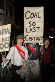 Checky dirty chimney sweeps against coal