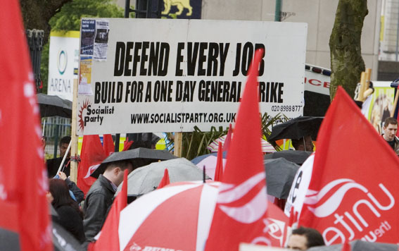 Socialist Party Banner at rally