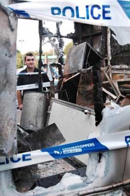 BURGER VAN IN ARSON ATTACK (UK)