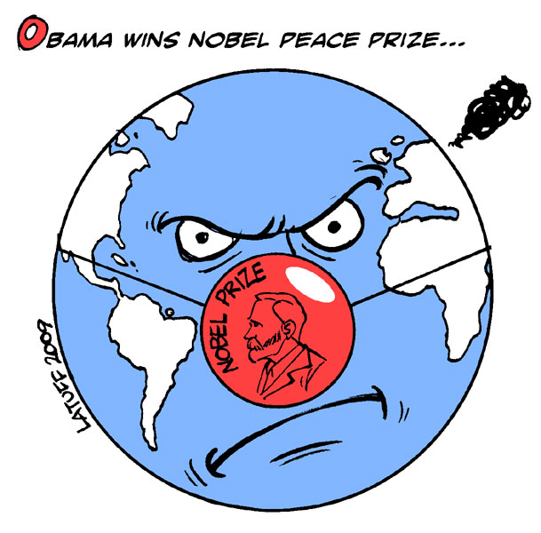 Obama wins Nobel PEACE Prize!!!