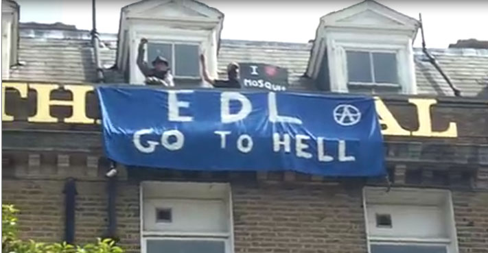 edl go to hell banner drop