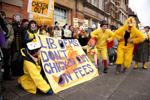 Protest outside Lib Dem constituency offices