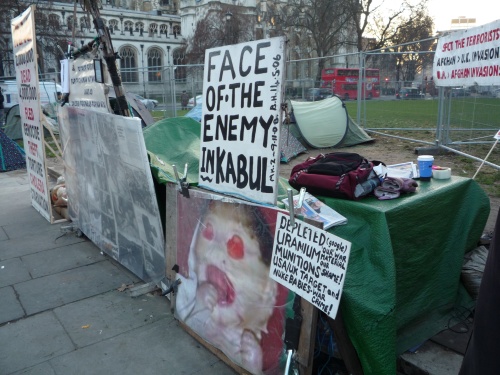 The current state of the various peace camps at Parliament Square