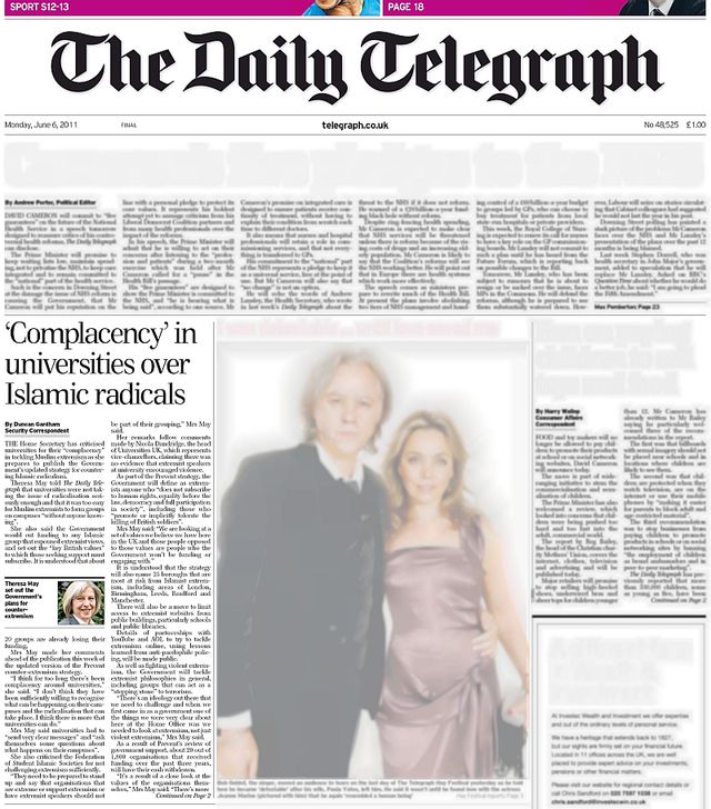 Daily Telegraph, 6 June 2011