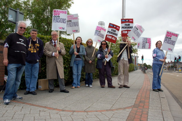 UCU picket at Glyndwr University