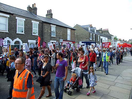 Norfolk Street again, showing the scale of the march.