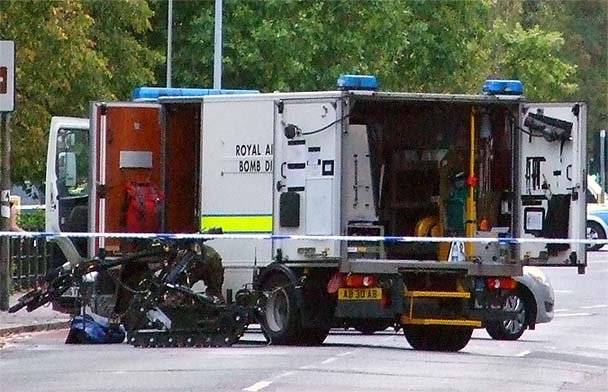 Detail of Bomb Disposal vehicle, showing 'sniffer' robot.