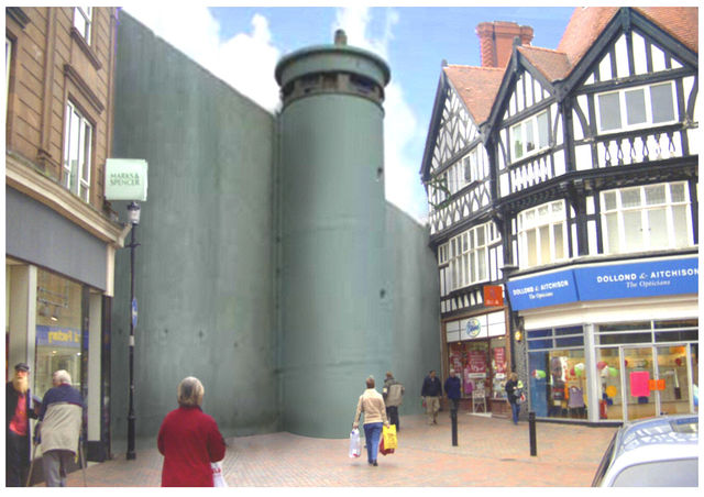 What Wrexham might look like divided by an Apartheid wall