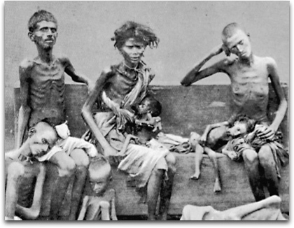 Victims of the Great Famine of 1876–78 in India.