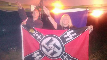 Rachel Wolff giving Nazi salutes with NA member Alfie Brooks at ISD memorial